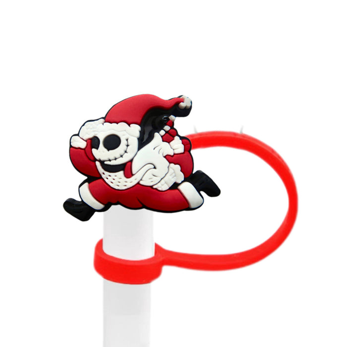 Wholesale 10pcs Christmas Straw Cap  Silicone Cup Accessories