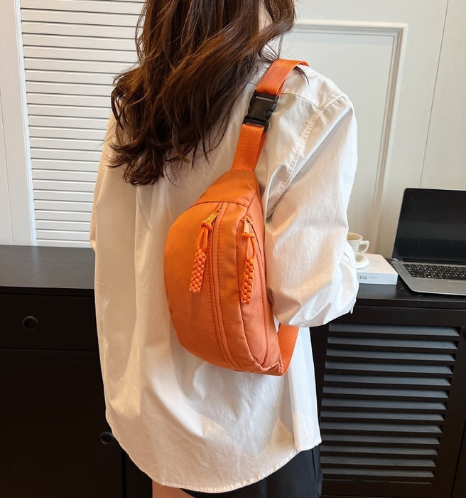 Wholesale Mobile phone waist bag simple trendy brand men' s chest bag Japanese style lightweight shoulder small backpack women' s casual sports messenger bag