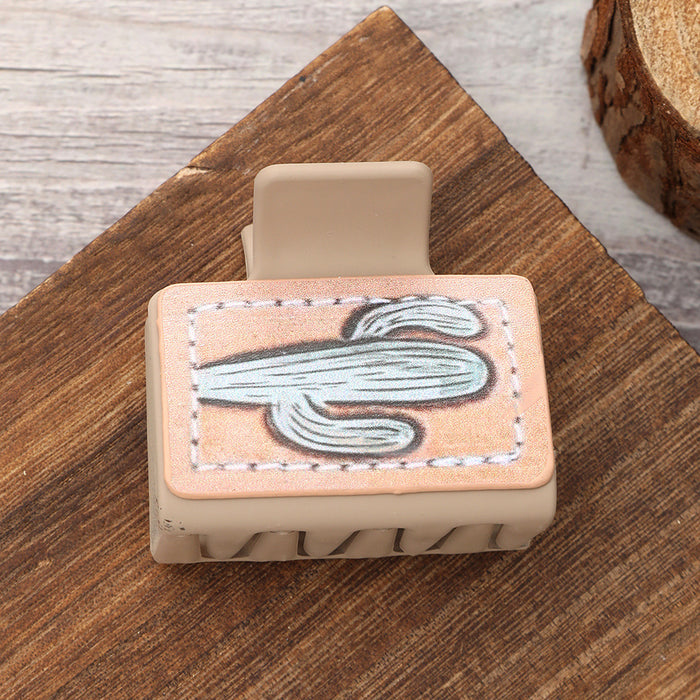 Wholesale Western Style Cactus Butterfly Flower Leather Hairpin Women Shark Clip Clamp AliExpress