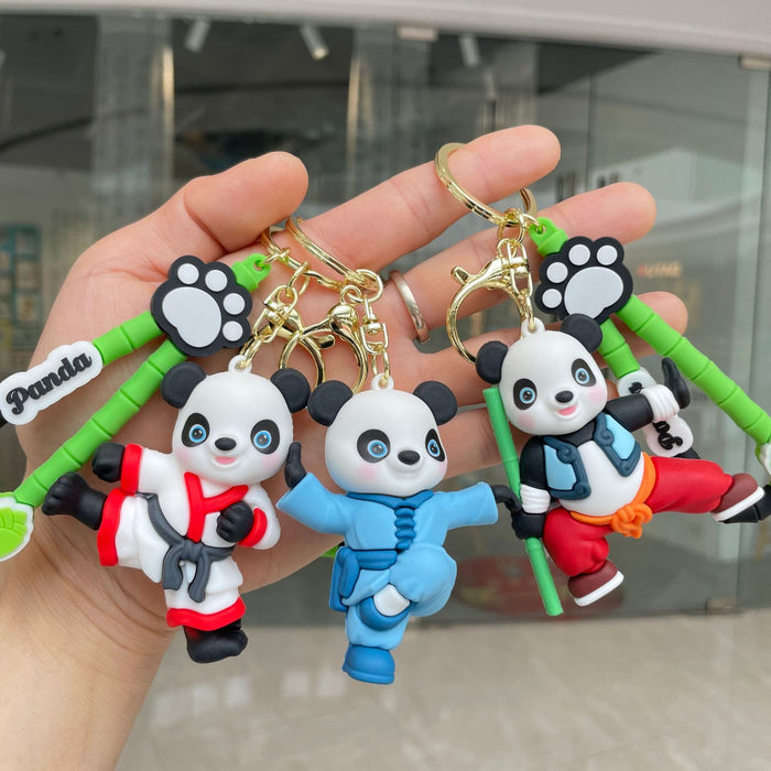 Wholesale Kung Fu Panda Keychain Cute Doll Pendant Car Keychain Accessories Doll Grabbing Machine Small Gift