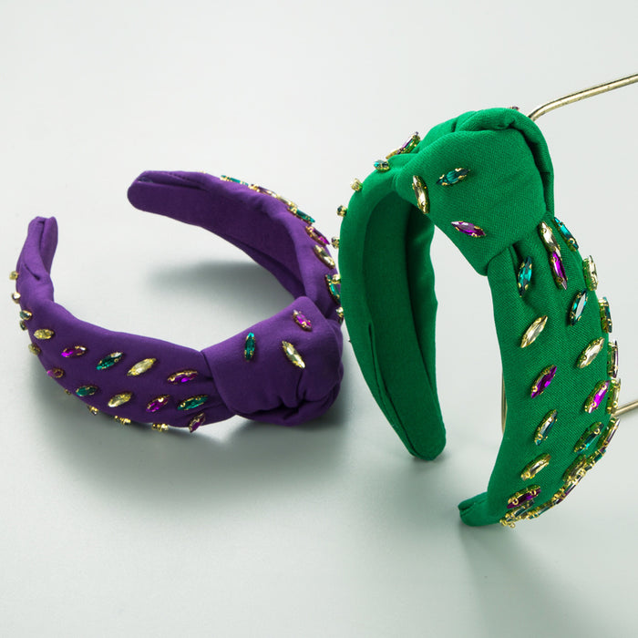Wholesale Mardi Gras element high crown wide headband