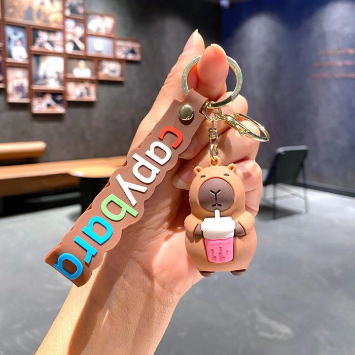 Wholesale Cartoon Capybara Keychain Cute Plush Pendant Fashion Accessory MOQ≥2
