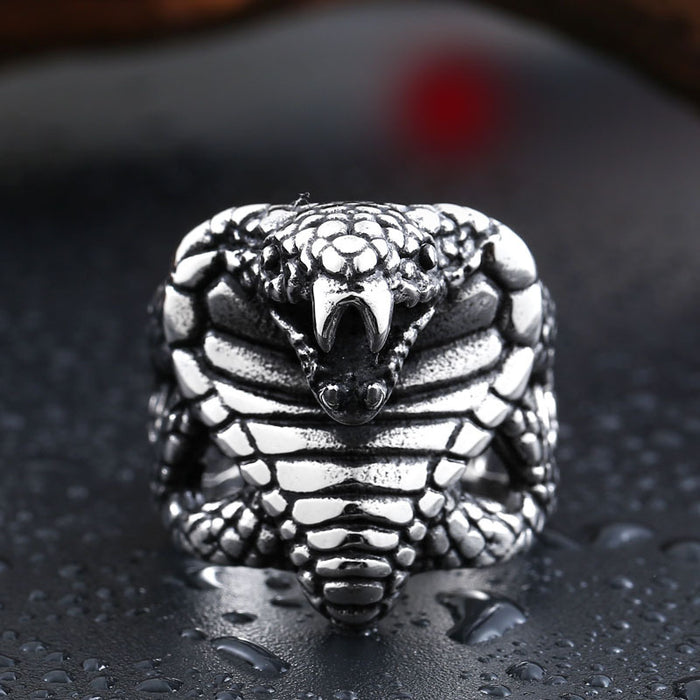 Wholesale Titanium Steel Men's Cobra Ring JDC-RS-CFL002