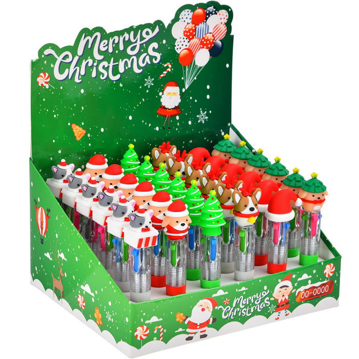 Wholesale 36pcs Cute donut mini four-color ballpoint pen multi-color hand account marking pen student stationery