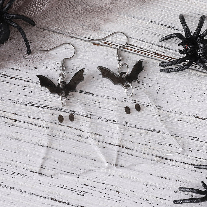 Wholesale  Bat Ghost Splicing Pendant Earrings Acrylic Double-Sided Earrings  Earrings