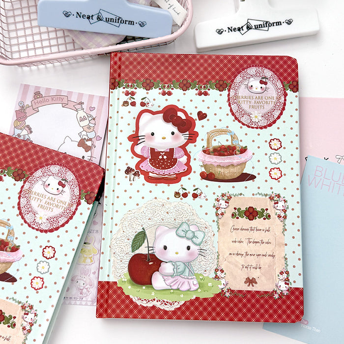 Wholesale Cute Cherry Hard Cover Notebook Full Painted Inner Pages Hand Ledger Cartoon  Journal Notepad