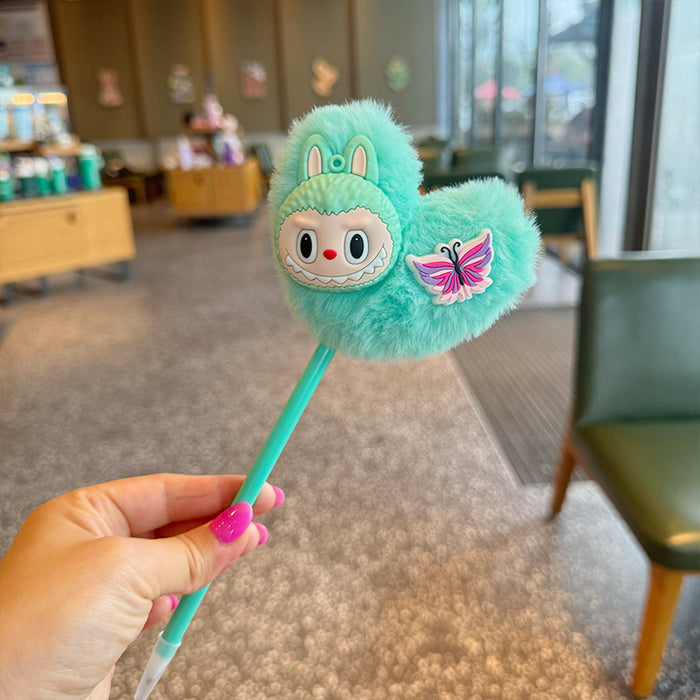 Wholesale cute little rabbit fur ball ball pen