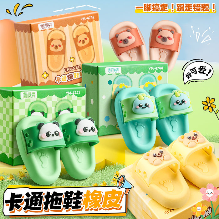 Wholesale Creative Cartoon Animal Erasers - Slippers & Dinosaur Design