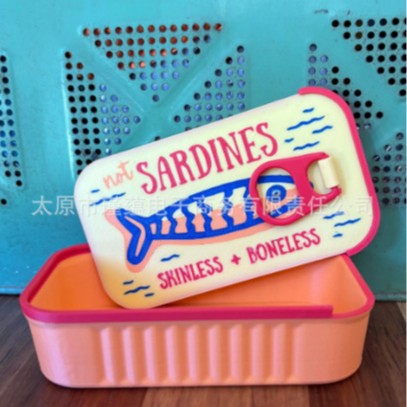 Wholesale Plastic Sardine Tin Jewelry Box Fishbone Earring Organizer European Style Boutique Resale