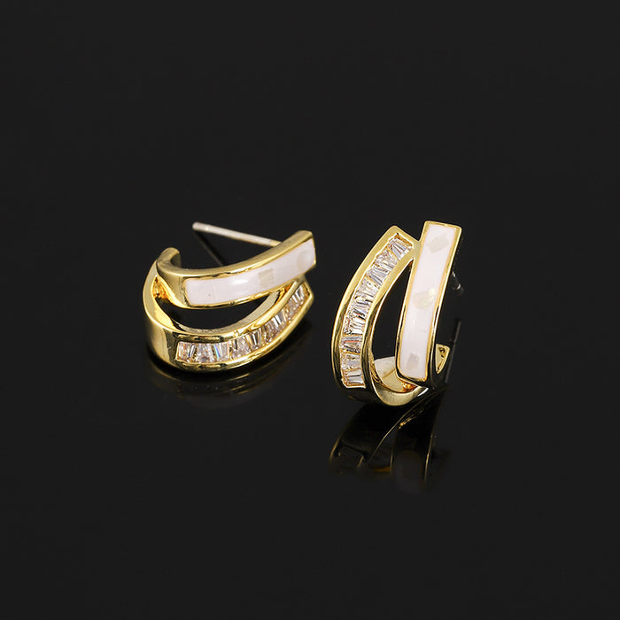 Wholesale Ear Clip No Ear Holes French Mother of Babel Ear Stud Earrings for Women