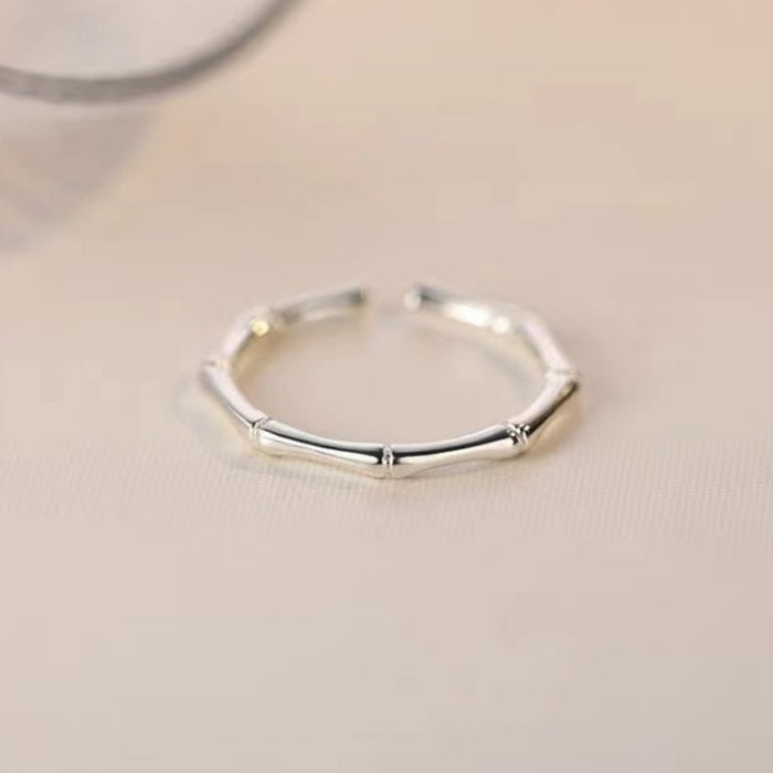 Wholesale  silver-plated bamboo ring female plain ring index finger ringopen ring