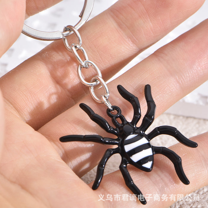 Wholesale Skull Keychain Halloween Animal Bat Cat Alloy Dripping Oil Spider
