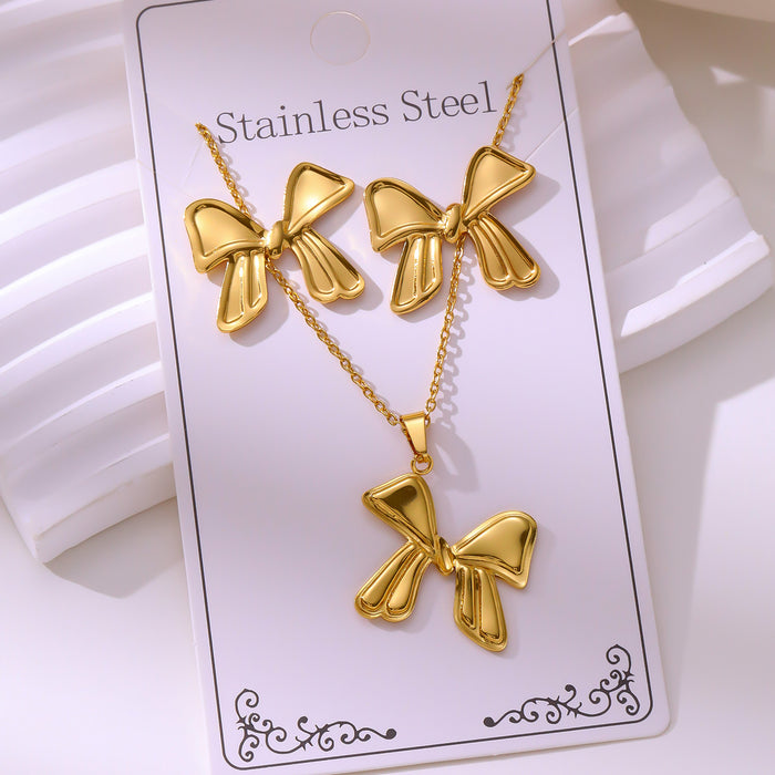 Wholesale RetroEarrings Necklace Stainless Steel Gold-Plated Jewelry