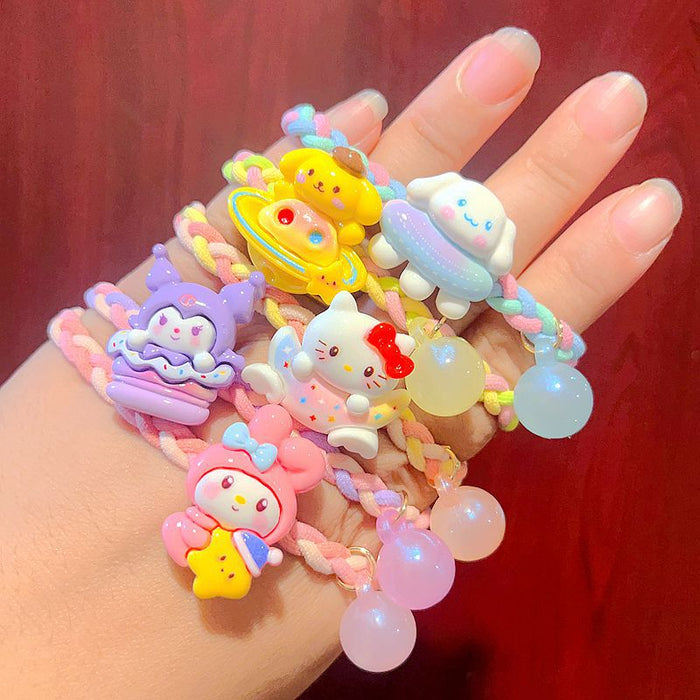 Wholesale 10PCS Children's Cartoon Luminous Bear Woven Hanging Beads Plastic Hair Rope JDC-HS-Yuwei002