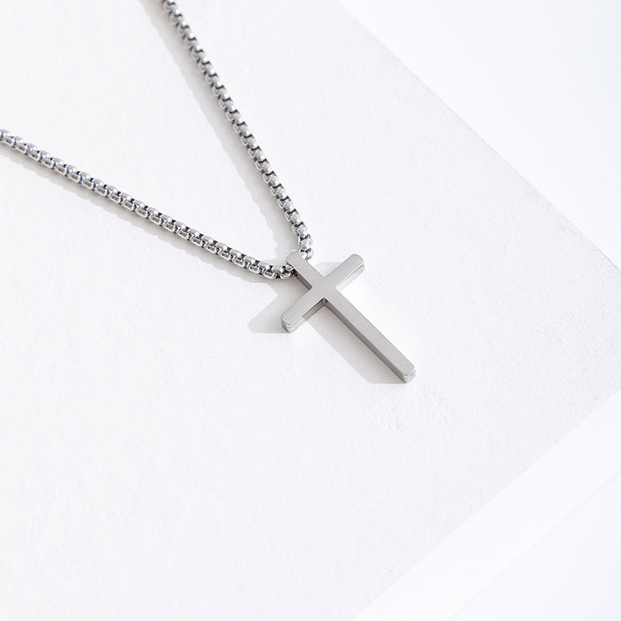 Wholesale Cross necklace pendant, personalized and versatile titanium steel necklace