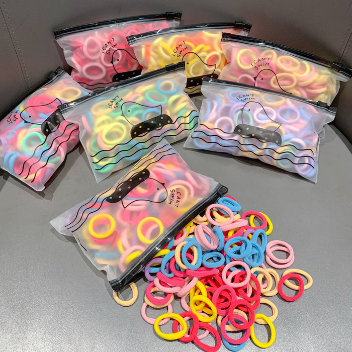 Wholesale 3cm Kidsren's Hair Scrunchies Colorfulful Seamless Hair Rope Hair Rubber Band