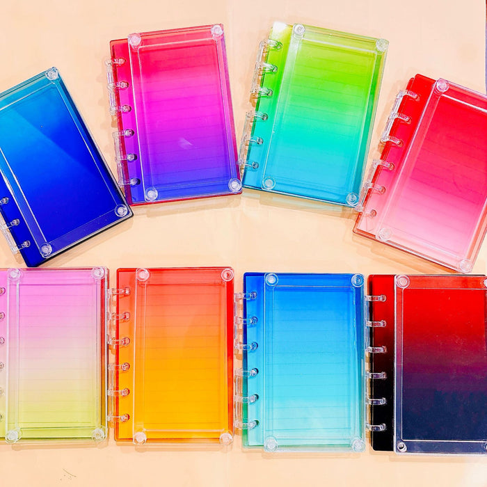 Wholesale Color gradient shake acrylic notebook A7 A5