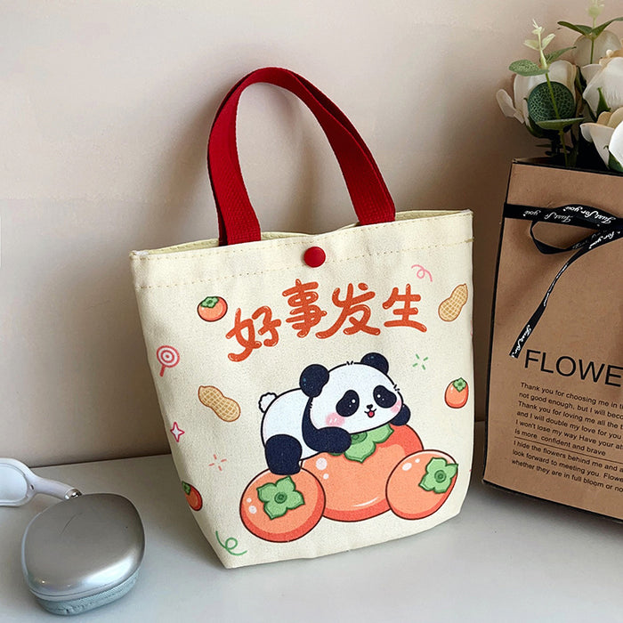 Wholesale Cartoon Canvas Bucket Bag Cute Small Bag