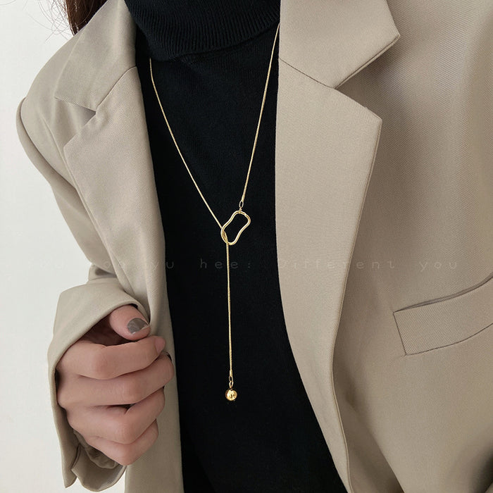 Wholesale Sweater chain, trendy necklace, light luxury, niche, high-end, long style, paired with base shirt accessories