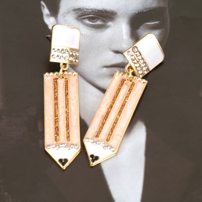 Wholesale all-match color alloy Diamond drop oil pencil earrings personalized simple
