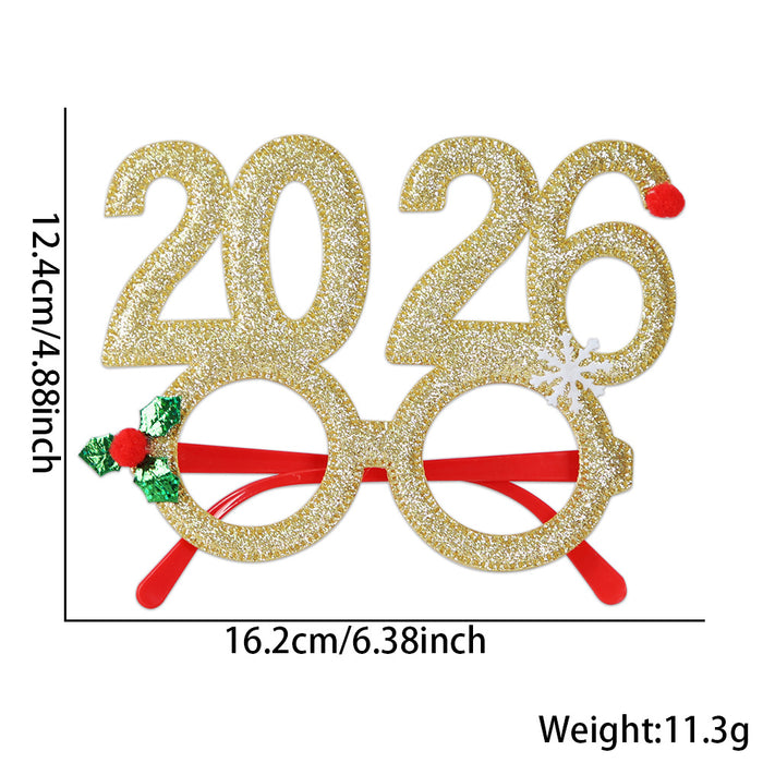 Wholesale Christmas Glasses Creative Digital Funny Glasses Christmas Party Decoration New Year Photo Glasses Frame