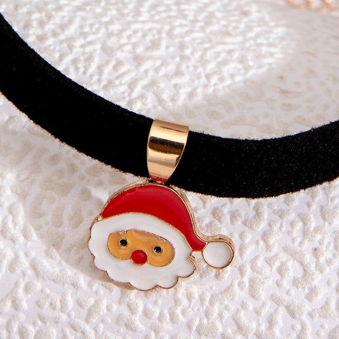 Wholesale Alloy Christmas Santa Snowman Pendant Necklace Fashion Jewelry Accessory Gift MOQ≥2