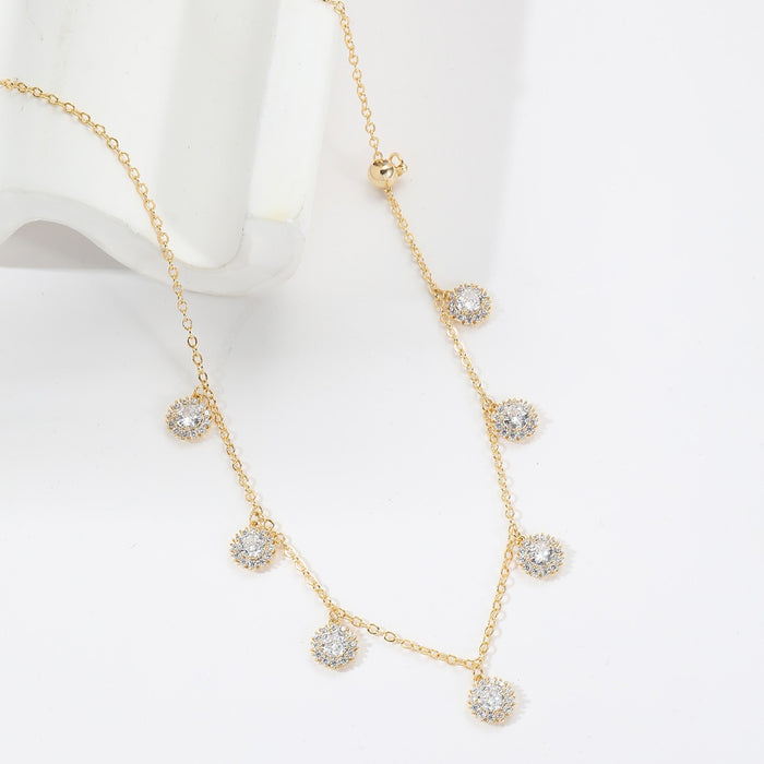 Wholesale New light luxury niche zircon necklace with fashionable temperament, collarbone chain, versatile and simple necklace