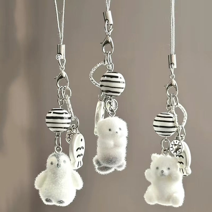 Wholesale Cute Cartoon Flocking Puppy Mobile Phone Pendant Bag Hanging Adornment Bag