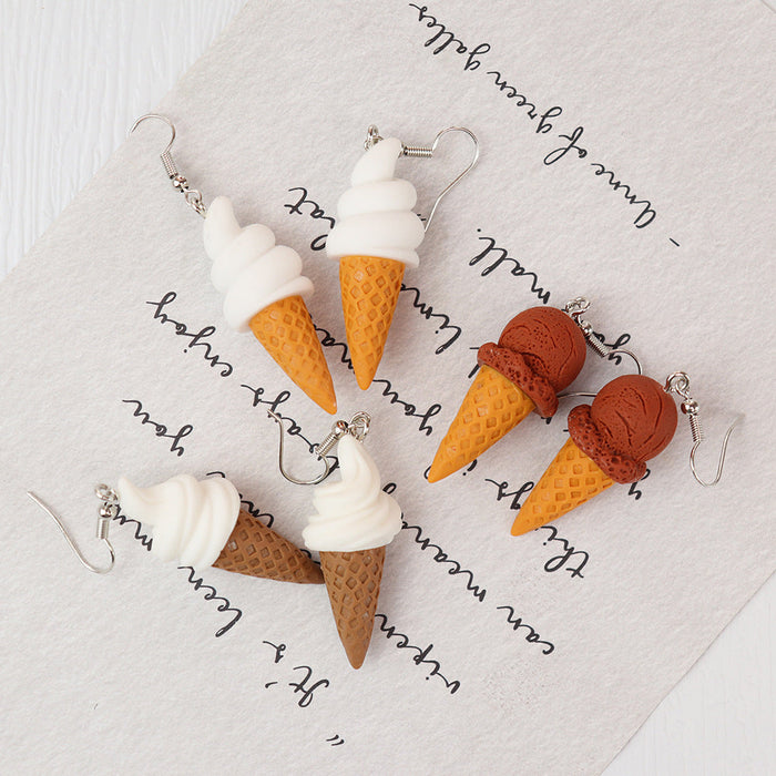 Wholesale Resin Earrings Fun Cute Three-dimensional Ice Cream JDC-ES-niqing014