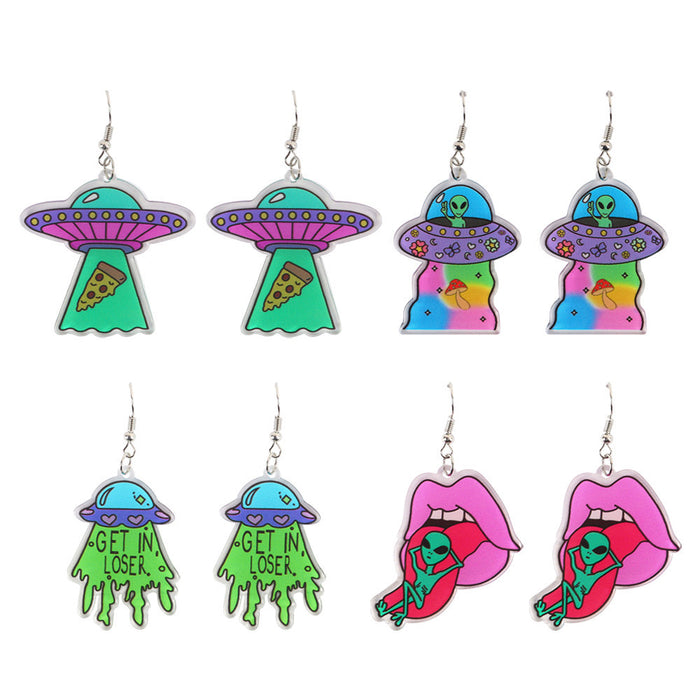 Wholesale Acrylic Alien Earrings JDC-ES-ChouD001