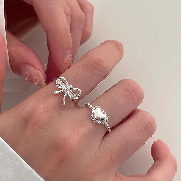 Wholesale Exaggerated lines gold irregular teardrop ring set