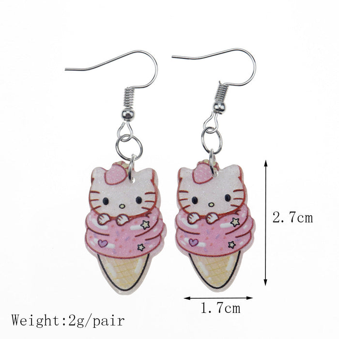 Wholesale Earring Acrylic Cartoon Cute Piggy Cat (S) JDC-ES-niqing001