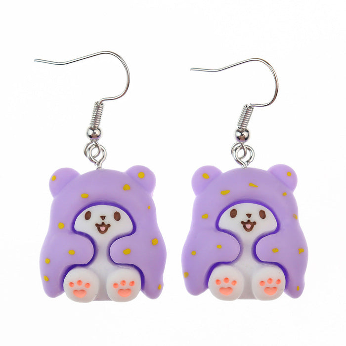 Wholesale Cartoon Animal Hopping Bear Earrings JDC-NS-NiQing013