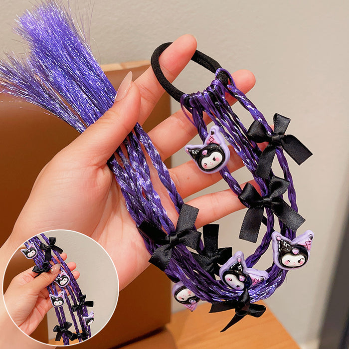 Wholesale Children' s Wig Braid Hair Ring Girls'  High Ponytail Tie Hair Rope Little Girl Sweet Cool Hair Rope Headwear