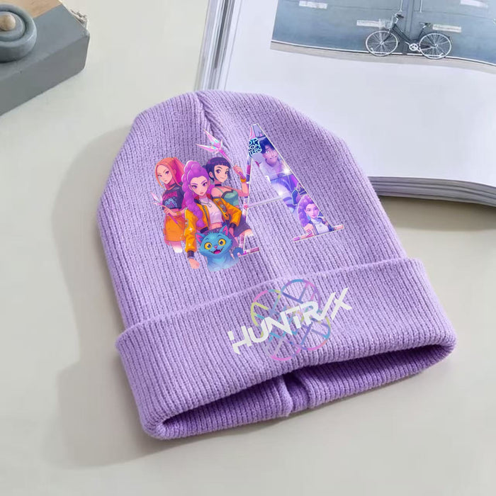 Wholesale KPOP Knitted Cartoon Letter Print Hat