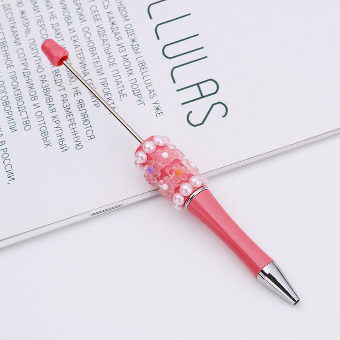 Wholesale Beadable Pens DIY Patch Pearl Flower Beadable Pen JDC-PN-ShuY007