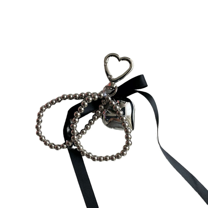 Wholesale silver Beaded Black Ribbon Bow Love Accessories