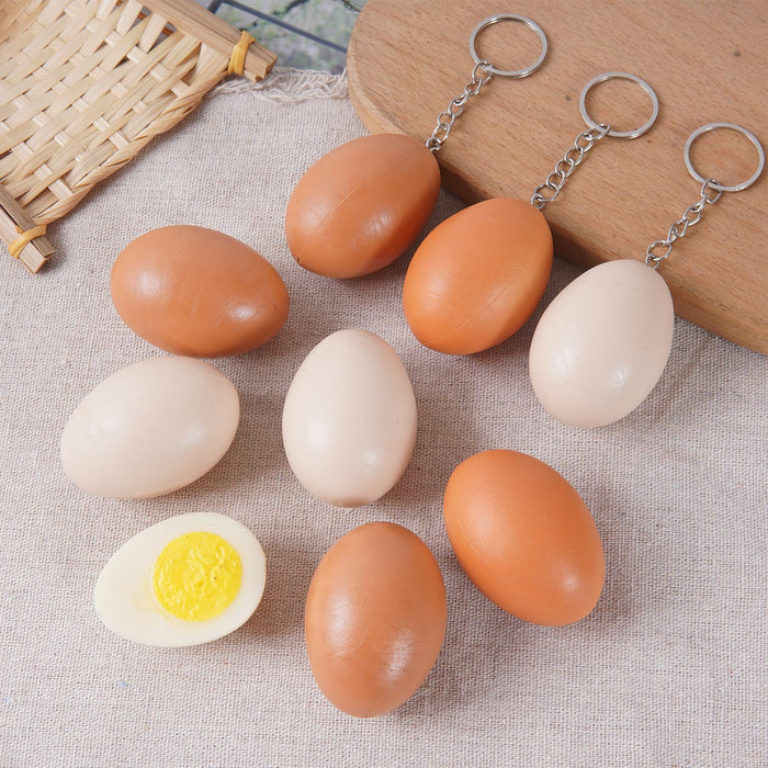 Wholesale PVC Simulated Egg Hanging Ornament Decorative Charm Fun Boiled Egg Shape MOQ≥2