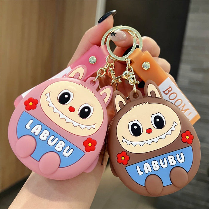 Wholesale Cute cartoon character coin purse silicone keychains