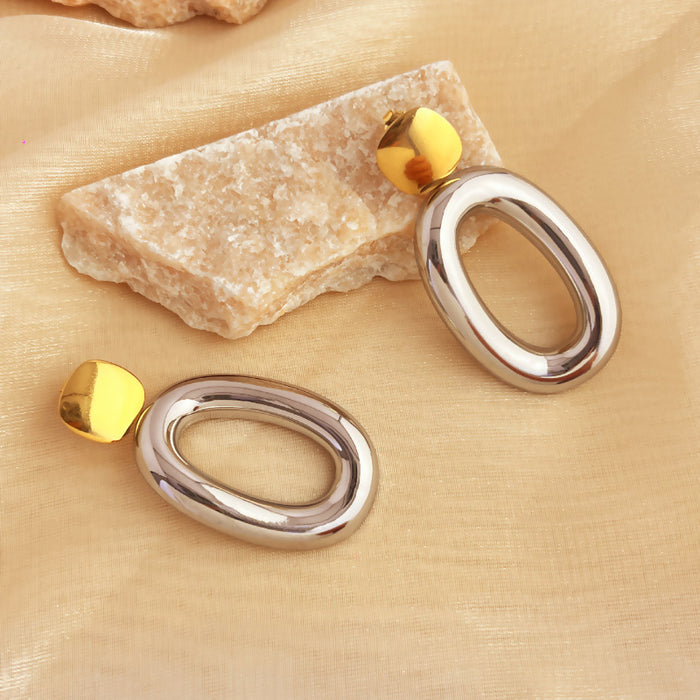 Wholesale Water Drops Contrast Color Stainless Steel Earrings