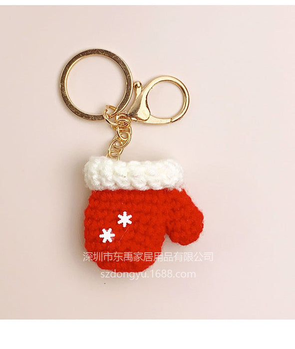 Wholesale Christmas Elements Hand Knitted Wool Keychains JDC-KC-DongY001