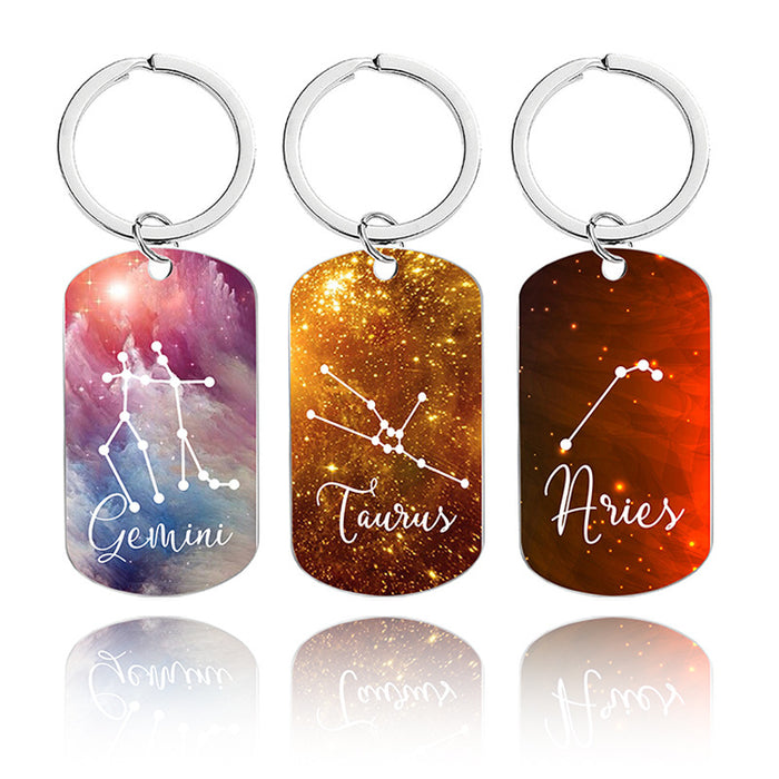 Wholesale 12 Constellations Metal Keychains JDC-KC-GangGu056