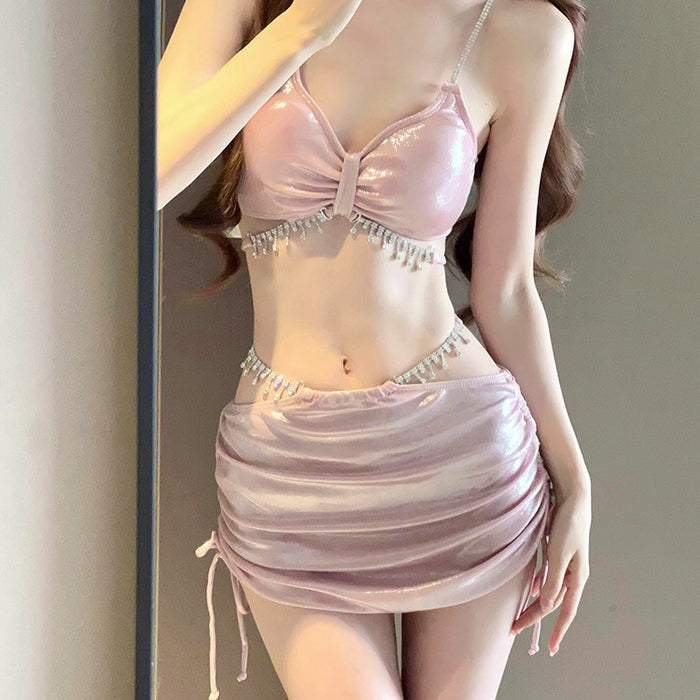 Wholesale Bikini swimsuit, women's sexy three piece set, high-end vacation, hot spring vacation