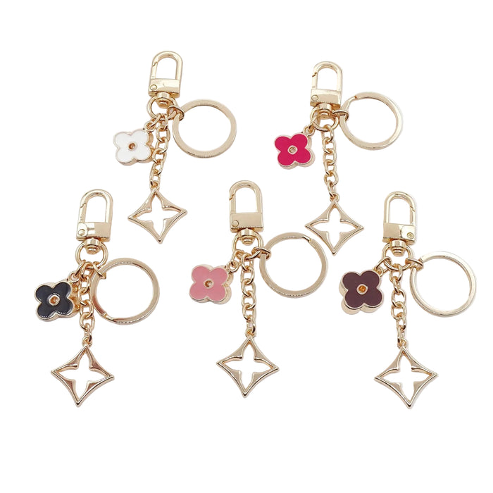 Wholesale Four-leaf clover bag charm metal keychain