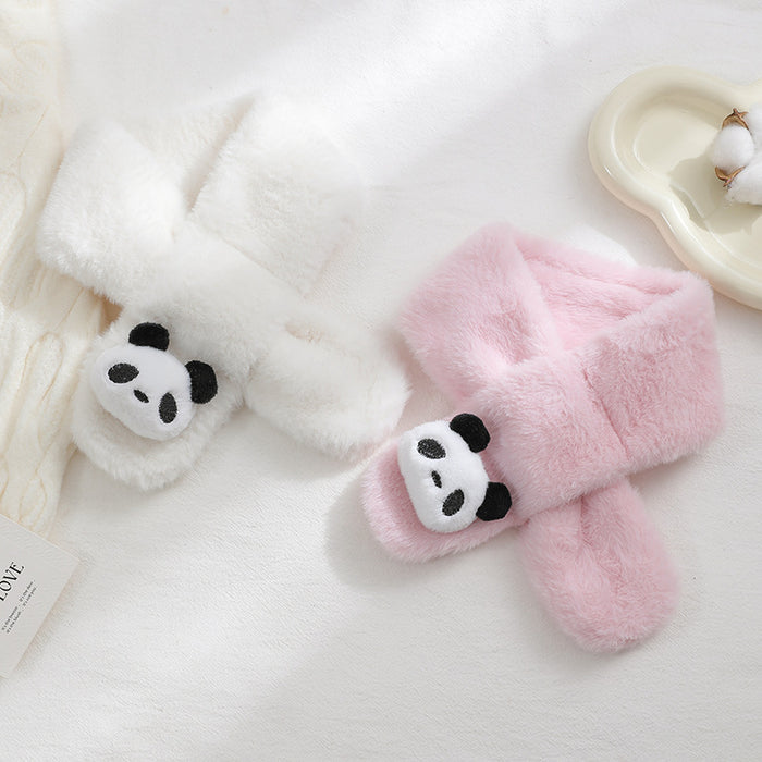 Wholesale Children's Scarf Autumn and Winter Cute Cartoon Baby's Scarf Plush Warm Soft and Comfortable Thickened Fashionable Neck Cover