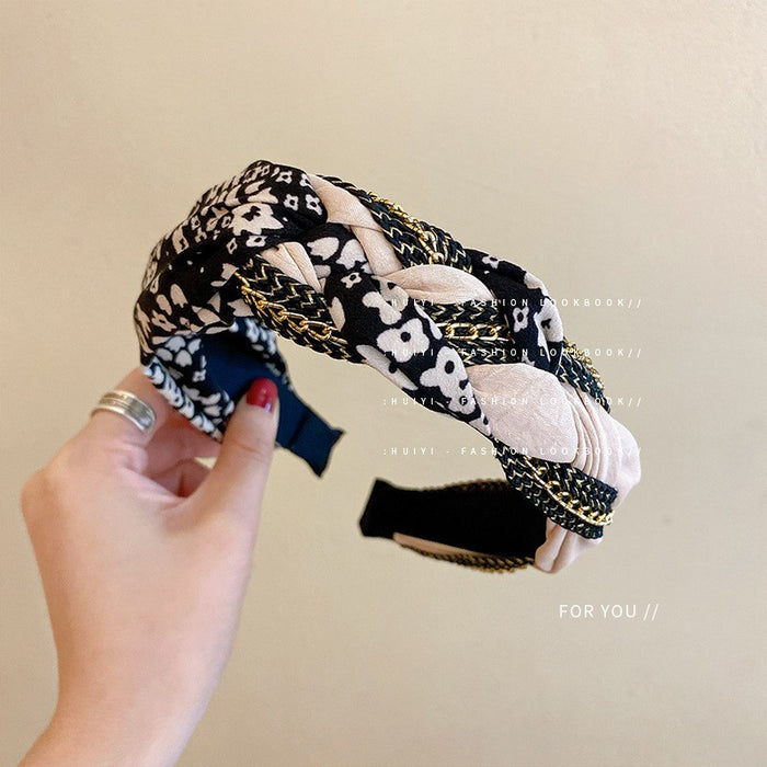 Wholesale Braided Fried Dough Twists Fabric Headband JDC-HD-HuiY023