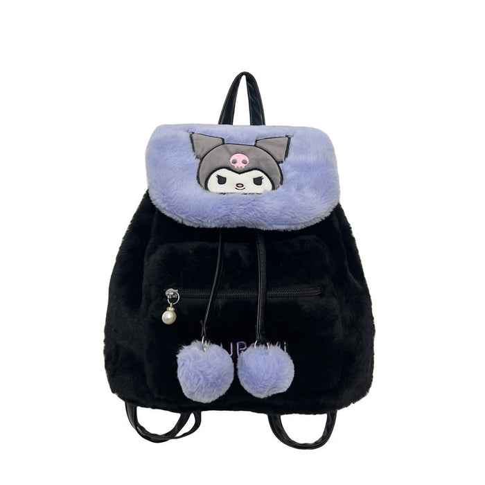 Wholesale Cute Cartoon Kuromi Plush Backpack Bags JDC-BP-NaN001