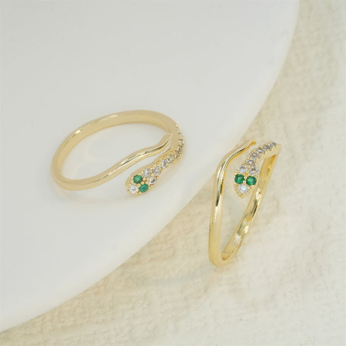 Wholesale Supply personalized snake shaped rings, fine opening rings, diamond inlaid small snake rings, couple rings wholesale