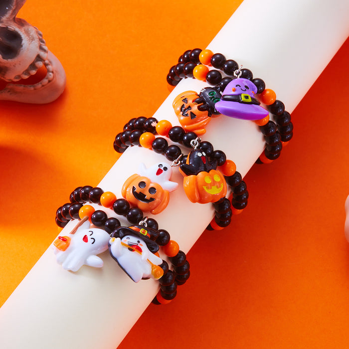 Wholesale  Pumpkin Cat Couple Bracelet Versatile Ghost Bat Explosion Crystal Bracelet