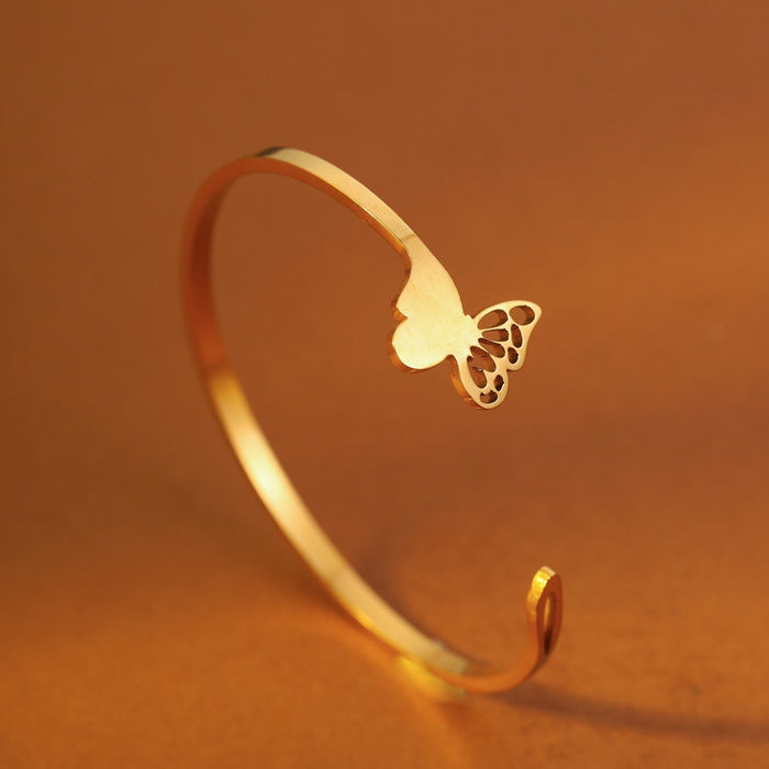 Wholes alecross bracelet  elegant butterfly accessory  stainless steel   heart-shaped bangle